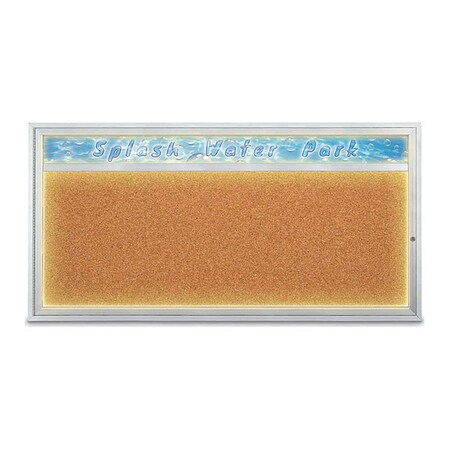 United Visual Products Corkboard, 72"x36", Cork/Satin UV453HILED1-SATIN-CORK