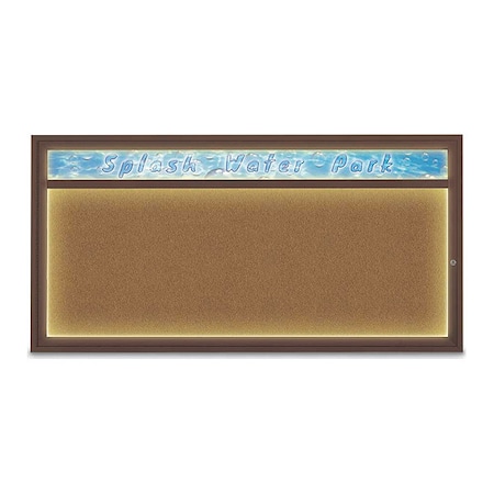 United Visual Products Corkboard, 72"x36", Synthetic Cork/Bronze UV453HILED1-BRONZE-FORBO
