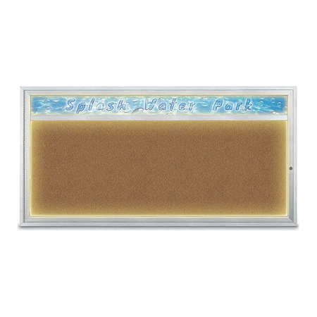 United Visual Products Corkboard, 72"x36", Synthetic Cork/Satin UV453HILED1-SATIN-FORBO
