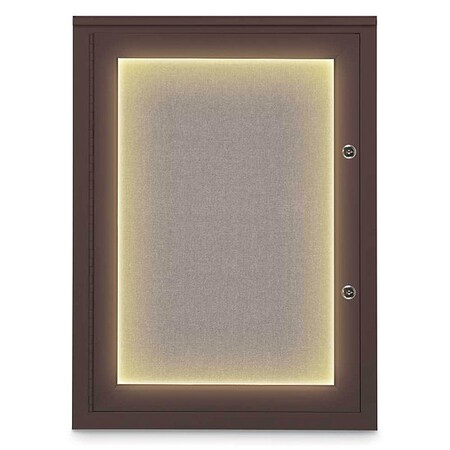 United Visual Products Corkboard, 18"x24", Pearl/Bronze UV414ILEDPLUS-BRONZE-PEARL