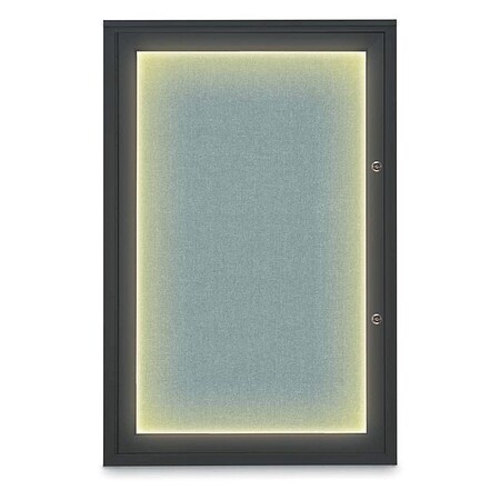 United Visual Products Corkboard, 24"x36", Cloud/Black UV415ILEDPLUS-BLACK-CLOUD