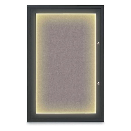 United Visual Products Corkboard, 24"x36", Surf/Black UV415ILEDPLUS-BLACK-SURF