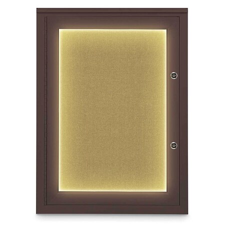 United Visual Products Corkboard, 18"x24", Keylime/Bronze UV414ILEDPLUS-BRONZE-KEYLIME
