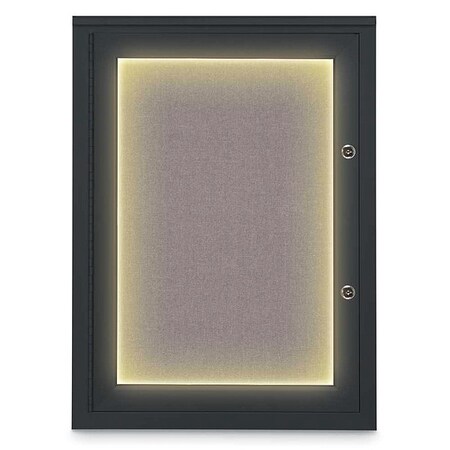 United Visual Products Corkboard, 18"x24", Surf/Black UV414ILEDPLUS-BLACK-SURF