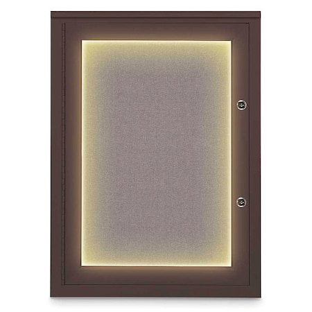 United Visual Products Corkboard, 18"x24", Surf/Bronze UV414ILEDPLUS-BRONZE-SURF