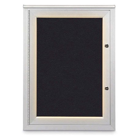 United Visual Products Corkboard, 18"x24", Rubber/Satin UV414ILEDPLUS-SATIN-RUBBER