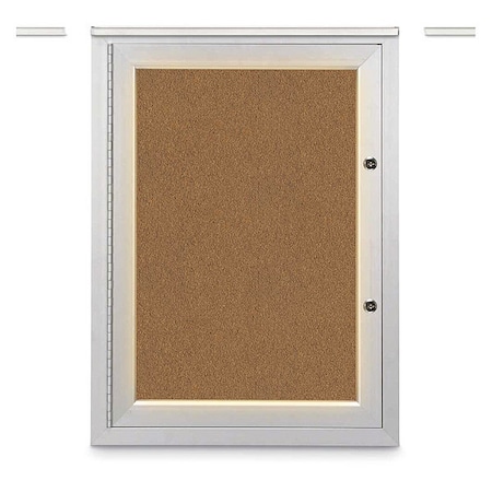 United Visual Products Corkboard, 18"x24", Synthetic Cork/Satin UV414ILEDPLUS-SATIN-FORBO