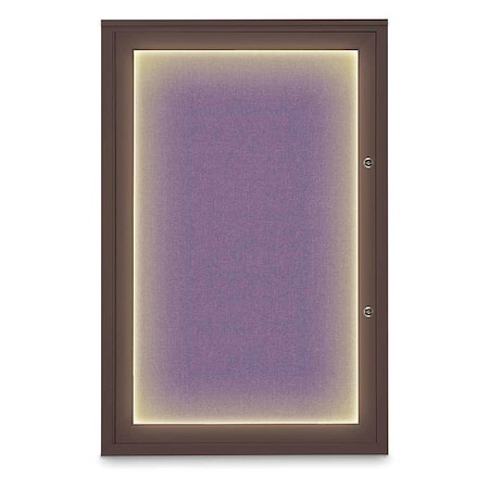 United Visual Products Corkboard, 24"x36", Amethyst/Bronze UV415ILEDPLUS-BRONZE-AMETHY