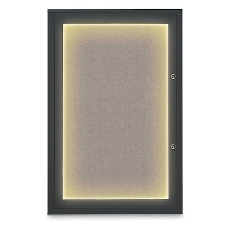 United Visual Products Corkboard, 24"x36", Pearl/Black UV415ILEDPLUS-BLACK-PEARL