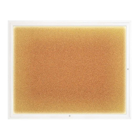 United Visual Products Corkboard, 60"x48", Cork/White UV417ILED2-WHITE-CORK
