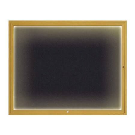 United Visual Products Corkboard, 60"x48", Rubber/Gold UV417ILED2-GOLD-RUBBER