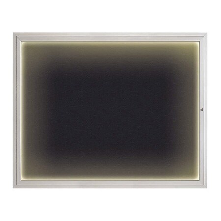 United Visual Products Corkboard, 60"x48", Rubber/Satin UV417ILED2-SATIN-RUBBER