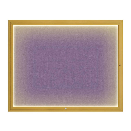 United Visual Products Corkboard, 60"x48", Amethyst/Gold UV417ILED2-GOLD-AMETHY