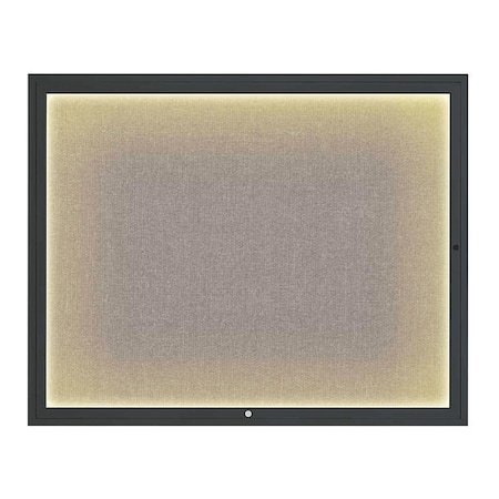 United Visual Products Corkboard, 60"x48", Pearl/Black UV417ILED2-BLACK-PEARL