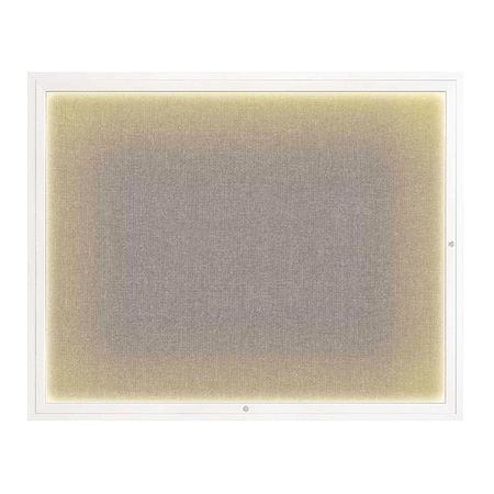 United Visual Products Corkboard, 60"x48", Pearl/White UV417ILED2-WHITE-PEARL
