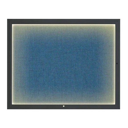 United Visual Products Corkboard, 60"x48", Ultramarine/Black UV417ILED2-BLACK-ULTMAR