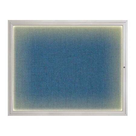 United Visual Products Corkboard, 60"x48", Ultramarine/Satin UV417ILED2-SATIN-ULTMAR