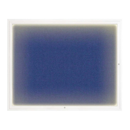 United Visual Products Corkboard, 60"x48", Cobalt Accent/White UV417ILED2-WHITE-COBACC