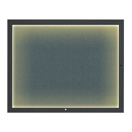 United Visual Products Corkboard, 60"x48", Blue Spruce/Black UV417ILED2-BLACK-BLSPRU