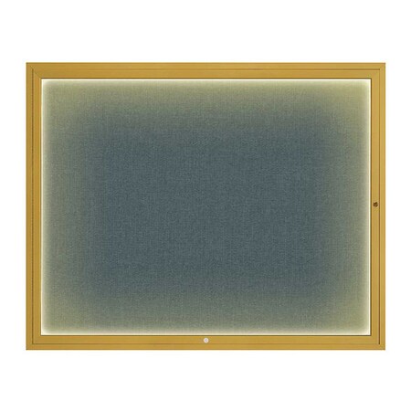 United Visual Products Corkboard, 60"x48", Blue Spruce/Gold UV417ILED2-GOLD-BLSPRU