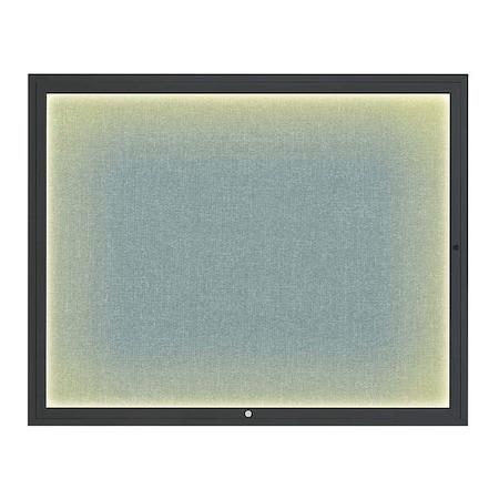 United Visual Products Corkboard, 60"x48", Cloud/Black UV417ILED2-BLACK-CLOUD