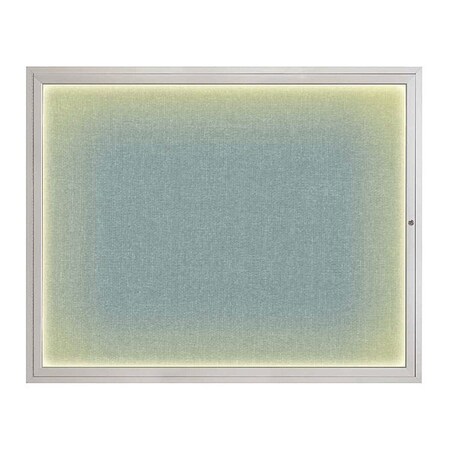 United Visual Products Corkboard, 60"x48", Cloud/Satin UV417ILED2-SATIN-CLOUD