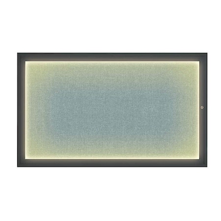 United Visual Products Corkboard, 60"x36", Cloud/Black UV417ILED1-BLACK-CLOUD