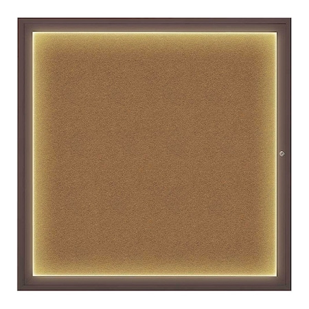 United Visual Products Corkboard, 48"x48", Synthetic Cork/Bronze UV416I48-BRONZE-FORBO