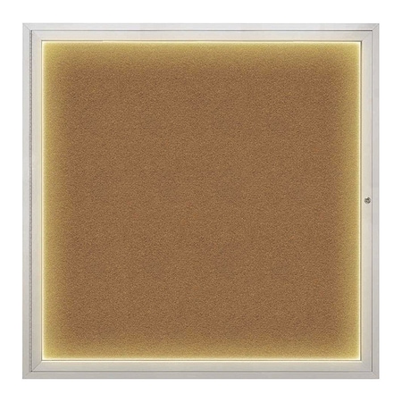 United Visual Products Corkboard, 48"x48", Synthetic Cork/Satin UV416I48-SATIN-FORBO