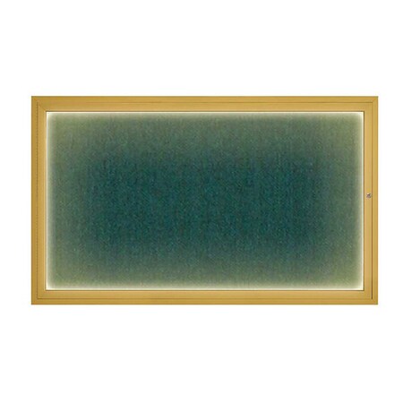 United Visual Products Corkboard, 60"x36", Dark Spruce/Gold UV417ILED1-GOLD-DRKSPR