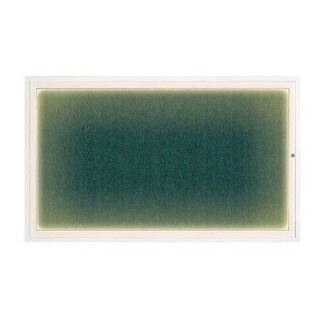 United Visual Products Corkboard, 60"x36", Dark Spruce/White UV417ILED1-WHITE-DRKSPR