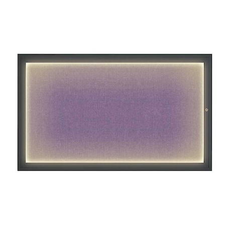 United Visual Products Corkboard, 60"x36", Amethyst/Black UV417ILED1-BLACK-AMETHY