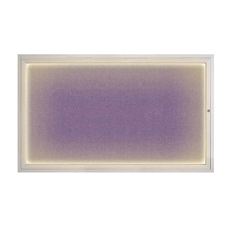 United Visual Products Corkboard, 60"x36", Amethyst/Satin UV417ILED1-SATIN-AMETHY