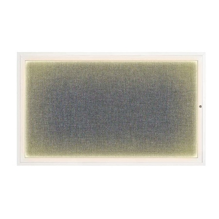 United Visual Products Corkboard, 60"x36", Medium Grey/White UV417ILED1-WHITE-MEDGRY