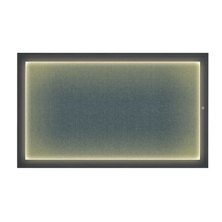 United Visual Products Corkboard, 60"x36", Blue Spruce/Black UV417ILED1-BLACK-BLSPRU