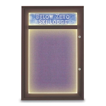 United Visual Products Corkboard, 24"x36", Amethyst/Bronze UV450HILEDPLUS-BRONZE-AMETHY
