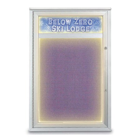 United Visual Products Corkboard, 24"x36", Amethyst/White UV450HILEDPLUS-WHITE-AMETHY