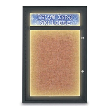 United Visual Products Corkboard, 24"x36", Cinnabar/Black UV450HILEDPLUS-BLACK-CINNABA