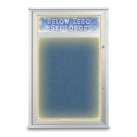 United Visual Products Corkboard, 24"x36", Ultramarine/Satin UV450HILEDPLUS-SATIN-ULTMAR