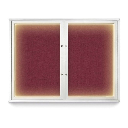 United Visual Products Corkboard, 48"x36", Deep Burgundy/Satin UV416ILEDPLUS-SATIN-DBURGU