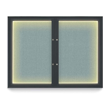 United Visual Products Corkboard, 48"x36", Cloud/Black UV416ILEDPLUS-BLACK-CLOUD