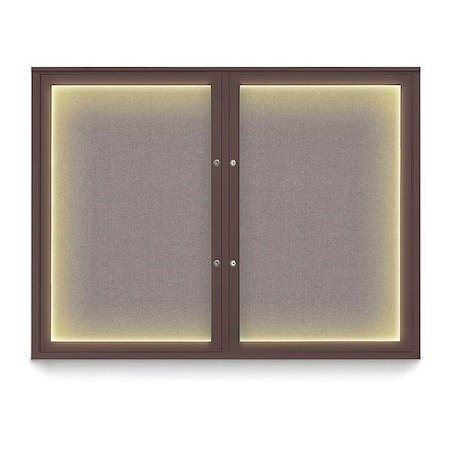 United Visual Products Corkboard, 48"x36", Surf/Bronze UV416ILEDPLUS-BRONZE-SURF