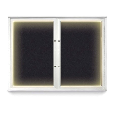 United Visual Products Corkboard, 48"x36", Rubber/Satin UV416ILEDPLUS-SATIN-RUBBER
