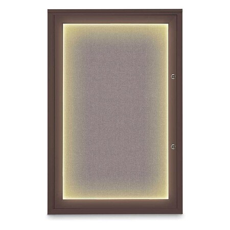 United Visual Products Corkboard, 24"x36", Surf/Bronze UV415ILEDPLUS-BRONZE-SURF