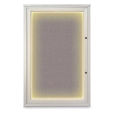 United Visual Products Corkboard, 24"x36", Surf/Satin UV415ILEDPLUS-SATIN-SURF