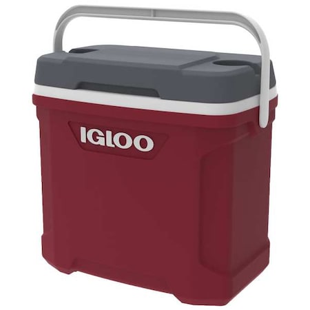Igloo Cooler, 30 qt, Plastic, Red/Gray 50334