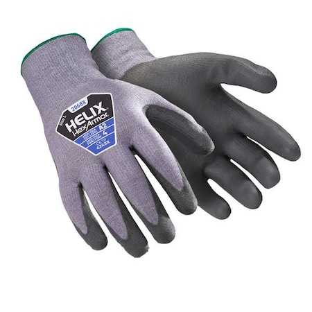 Hexarmor Knit Gloves, Cut Level A2 , Dipped , Polyurethane , Sandy , L 1 PR 2068X-L (9)
