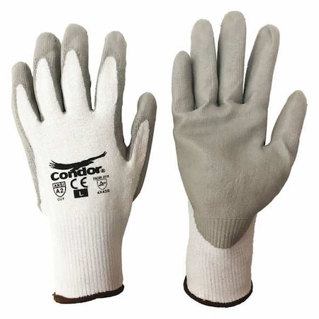 Condor Cut-resistant glove, Cut Level A2 , Polyurethane , Smooth , M 1 PR 61CV55