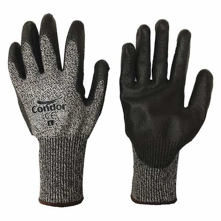Condor Cut-resistant glove, Cut Level A4 , Polyurethane , Smooth , L 1 PR 61CV66
