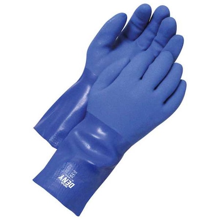 Bdg 99-1-820 Chemical Resistant Gloves, PVC, 12 in L, 65 mil, Blue, 12, 1 PR 99-1-820-12